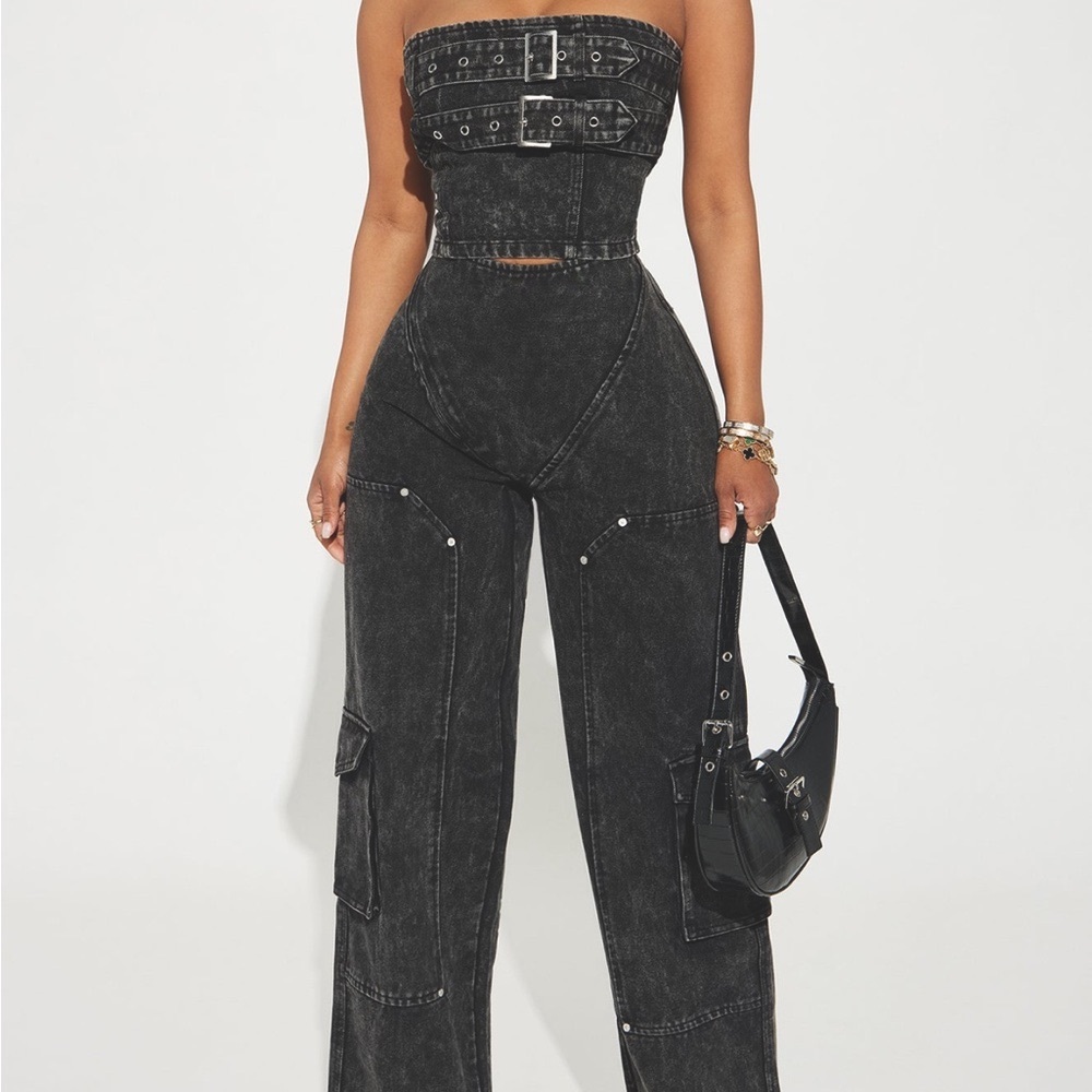 Fashion Nova Sweet Love Mineral Wash Pant Set